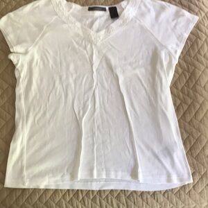 White V-Neck Women's Top Liz Claiborne size large